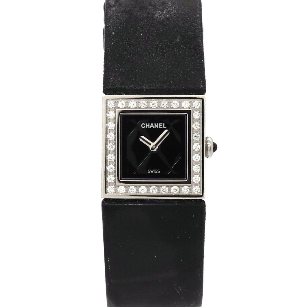 Chanel Matelasse H0500 Women's Watch, Diamond Bezel, Black, Quartz Watch